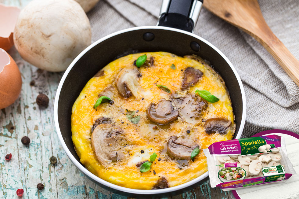 Frittata con funghi champignon
