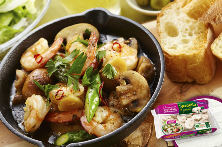 Gamberetti con funghi