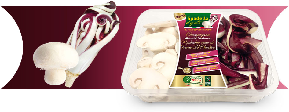 Champignon affettati di Treviso con Radicchio rosso di Treviso IGP tardivo