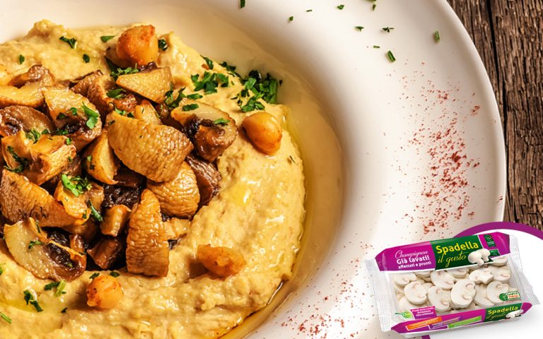 Ricetta in cinque minuti-Polenta con formaggio e funghi