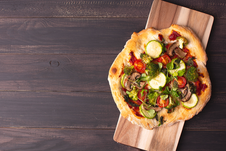 pizza vegana con champignon