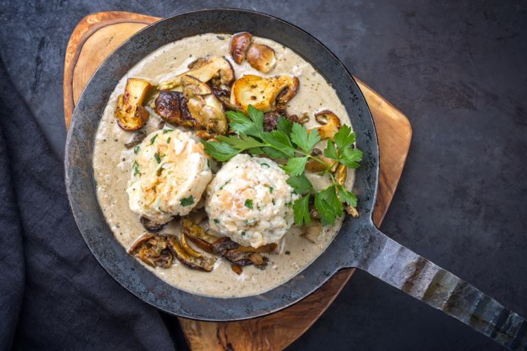 Canederli al formaggio e funghi